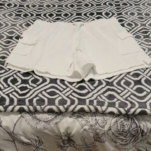 Women's White Cargo Shorts